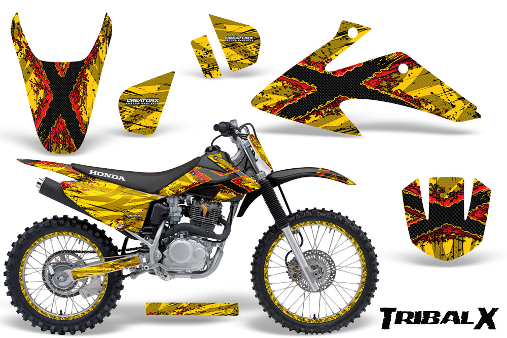 Honda CRF150 CRF230 08-10 Graphics Kit TribalX Red Yellow